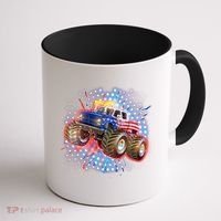 American Patriotic Monster Truck USA Coffee Mug thumb 1