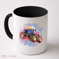 American Patriotic Monster Truck USA Coffee Mug thumb 0