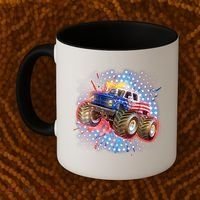 American Patriotic Monster Truck USA Coffee Mug thumb 2