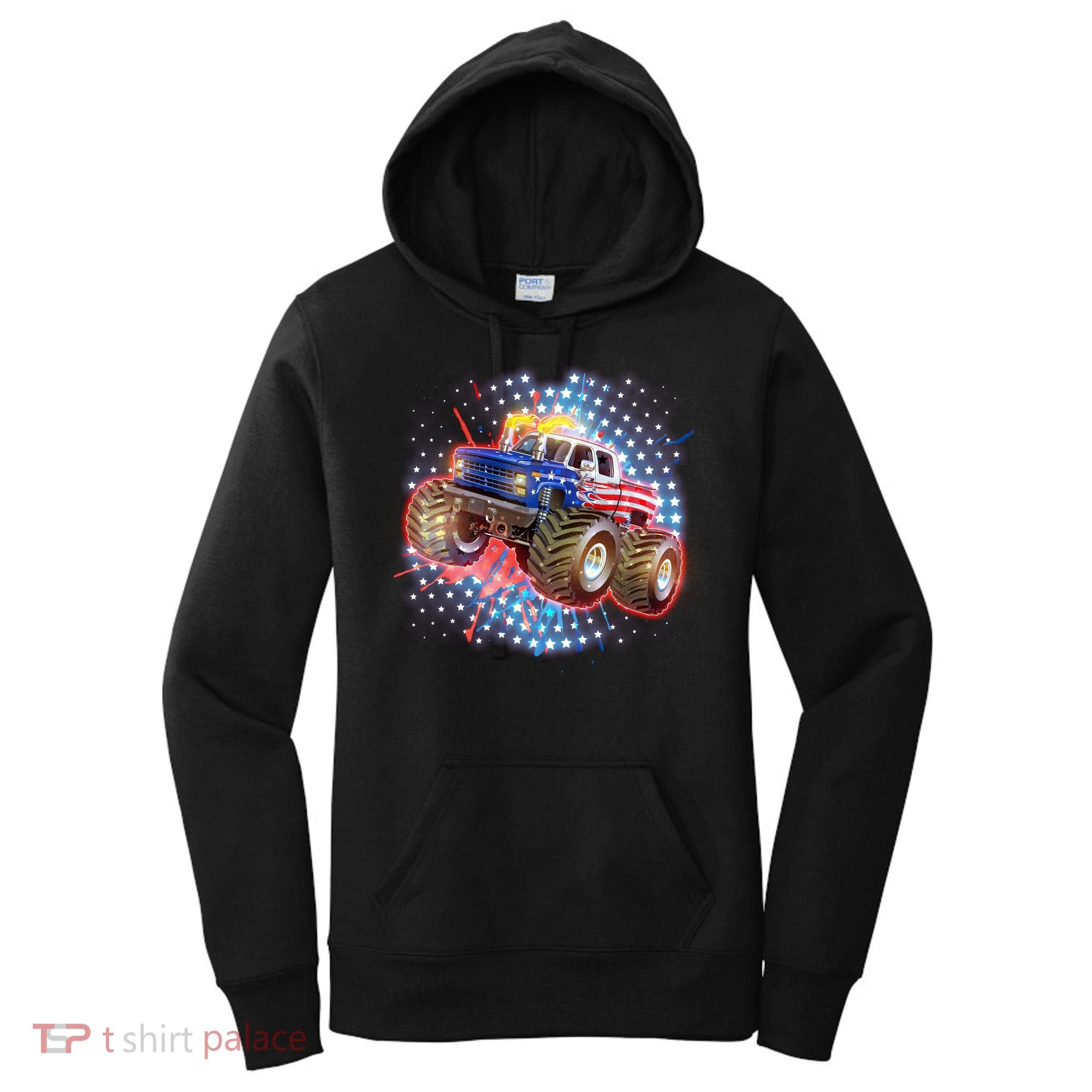 American Patriotic Monster Truck USA Women's Hoodie