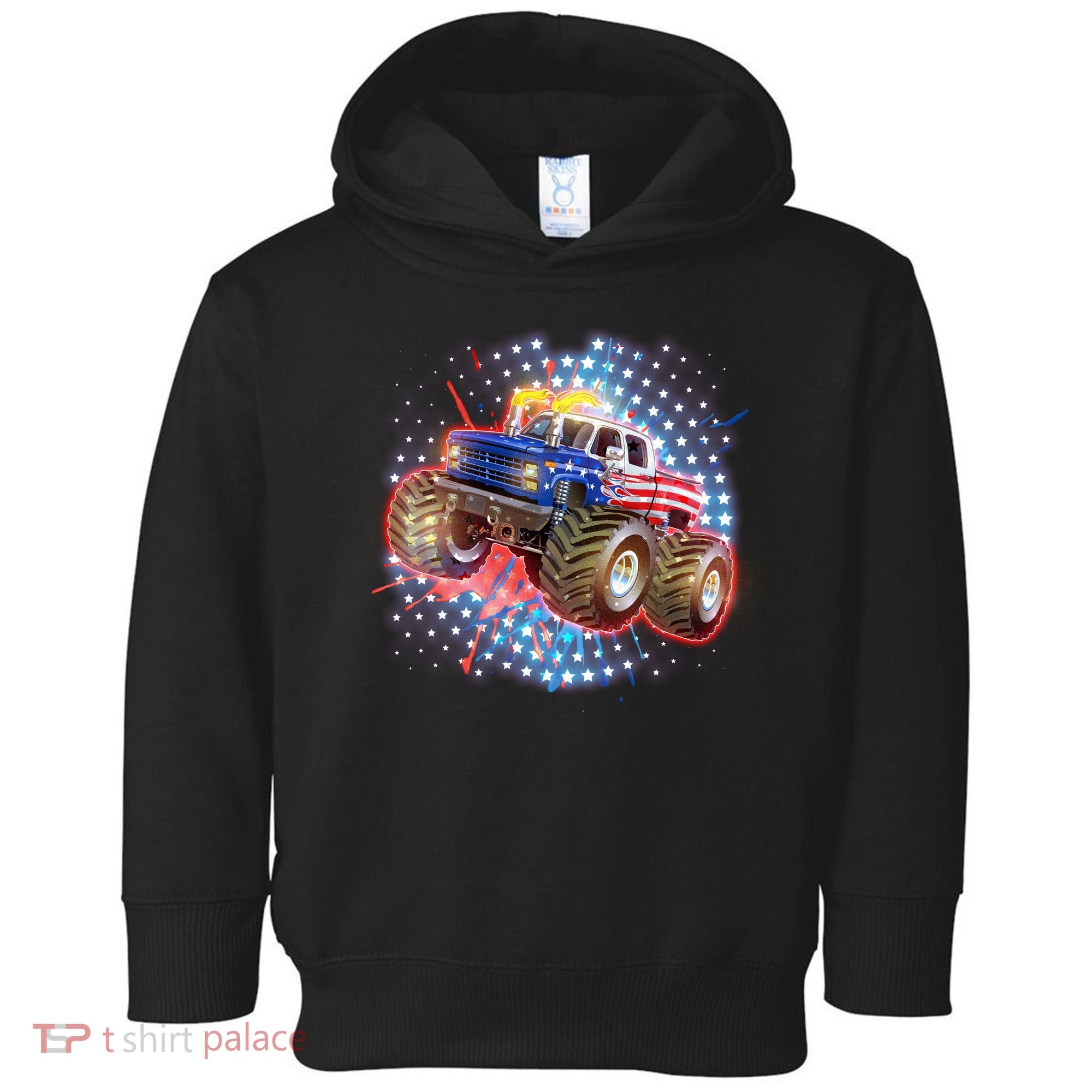 American Patriotic Monster Truck USA Toddler Hoodie