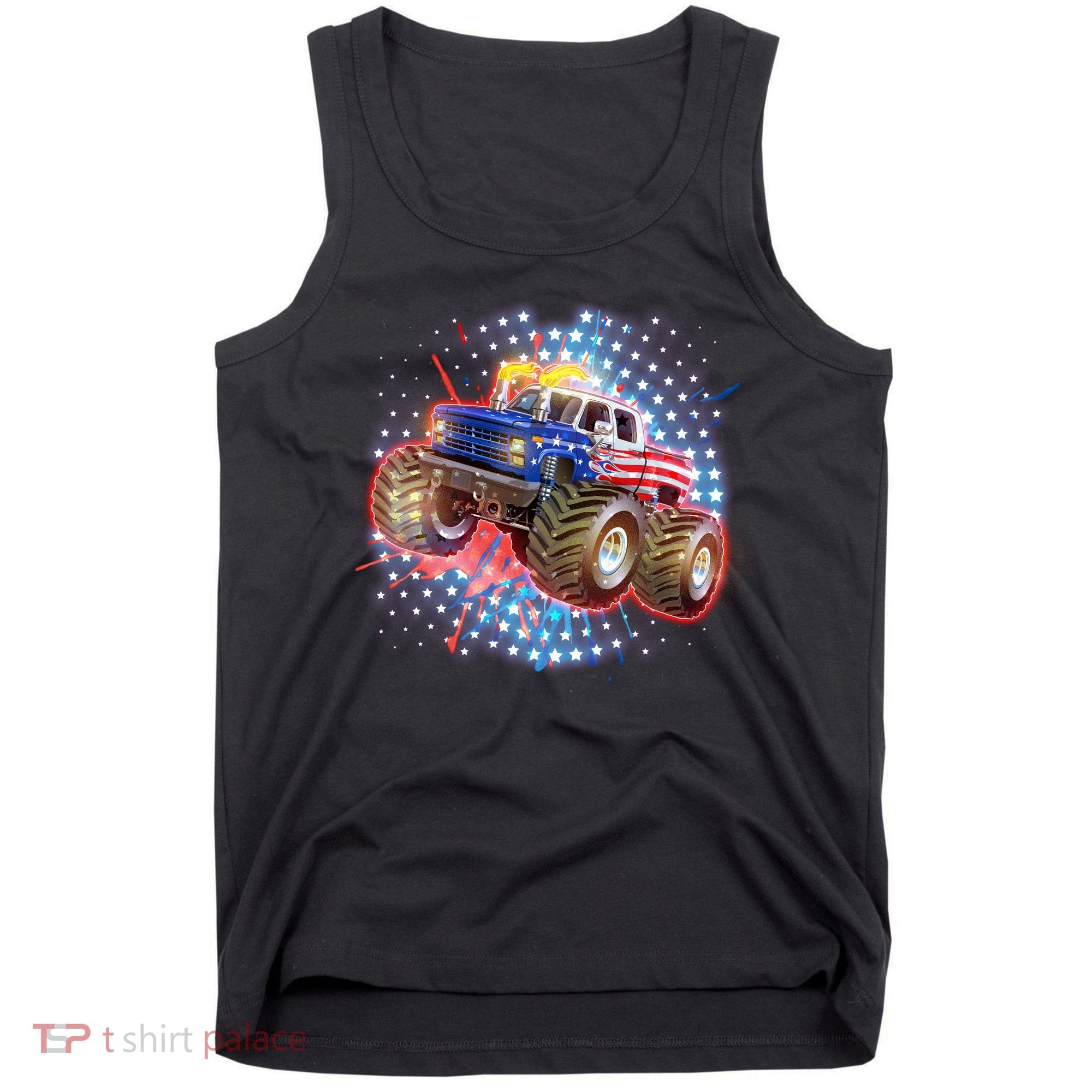 American Patriotic Monster Truck USA Tank Top