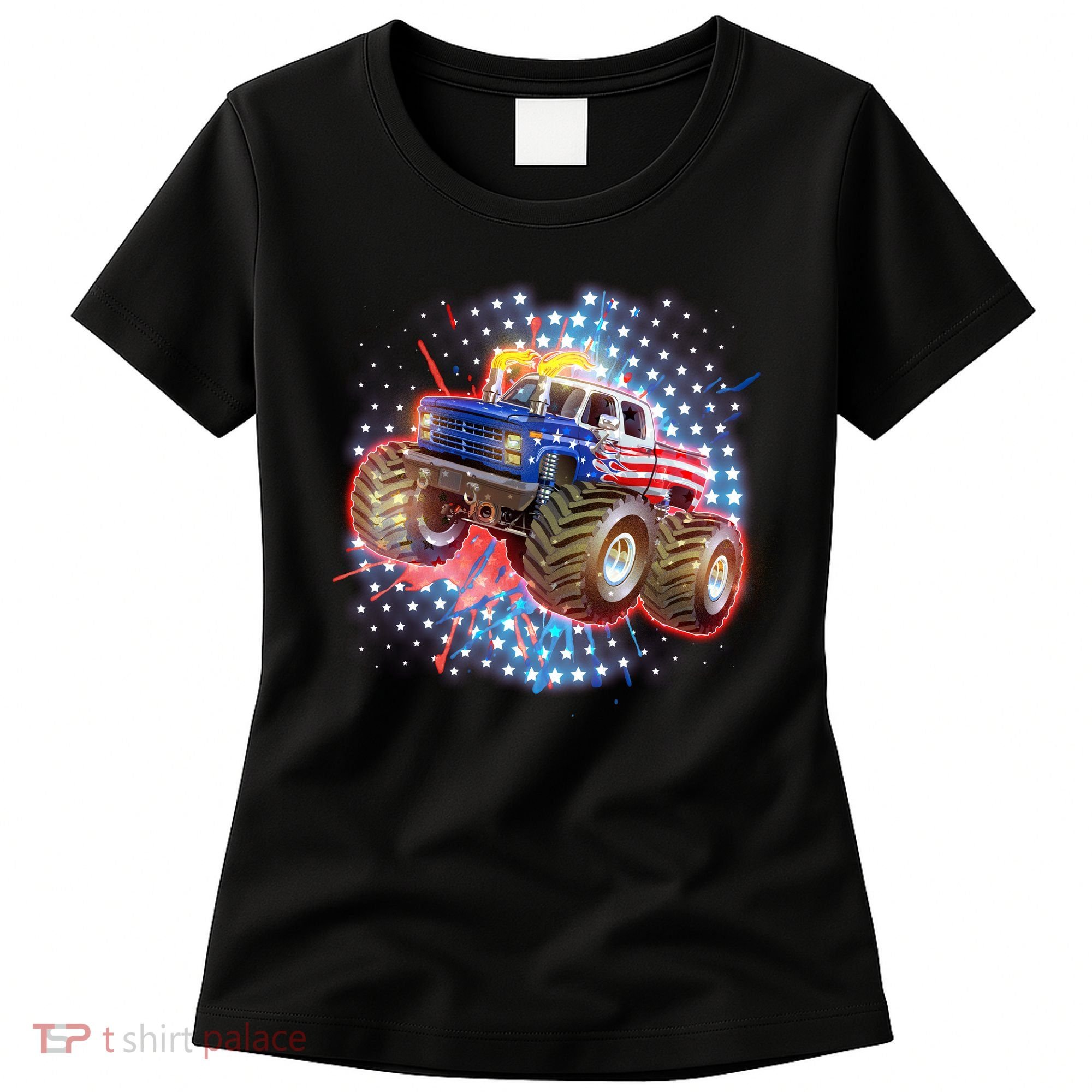 American Patriotic Monster Truck USA Women's T-Shirt