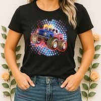 American Patriotic Monster Truck USA Women's T-Shirt thumb 2