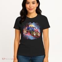American Patriotic Monster Truck USA Women's T-Shirt thumb 4