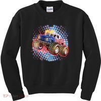 American Patriotic Monster Truck USA Kids Sweatshirt thumb 0