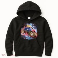 American Patriotic Monster Truck USA Kids Hoodie thumb 0