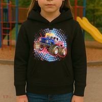 American Patriotic Monster Truck USA Kids Hoodie thumb 3