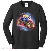American Patriotic Monster Truck USA Kids Long Sleeve Shirt thumb 0
