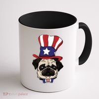 American Patriotic Pug Coffee Mug thumb 1