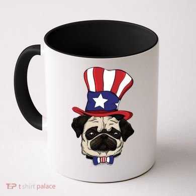 American Patriotic Pug Coffee Mug