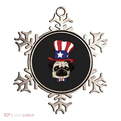 American Patriotic Pug Ornament