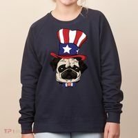 American Patriotic Pug Women's Sweatshirt thumb 0