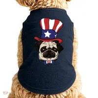 American Patriotic Pug Doggie Tank thumb 0