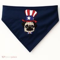 American Patriotic Pug USA-Made Doggie Bandana thumb 0