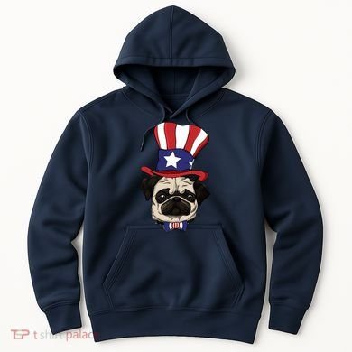 American Patriotic Pug Hoodie