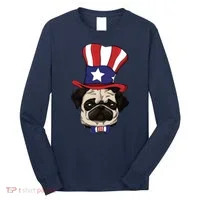 American Patriotic Pug Long Sleeve Shirt thumb 0