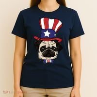American Patriotic Pug T-Shirt thumb 4