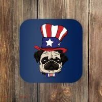 American Patriotic Pug Coaster thumb 0