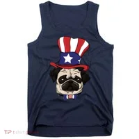 American Patriotic Pug Tank Top thumb 0