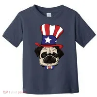 American Patriotic Pug Toddler T-Shirt thumb 0