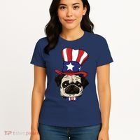 American Patriotic Pug Women's T-Shirt thumb 4