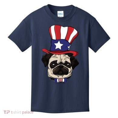 American Patriotic Pug Kids T-Shirt