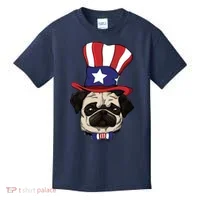 American Patriotic Pug Kids T-Shirt thumb 0