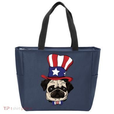 American Patriotic Pug Tote Bag