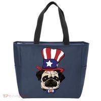 American Patriotic Pug Tote Bag thumb 0