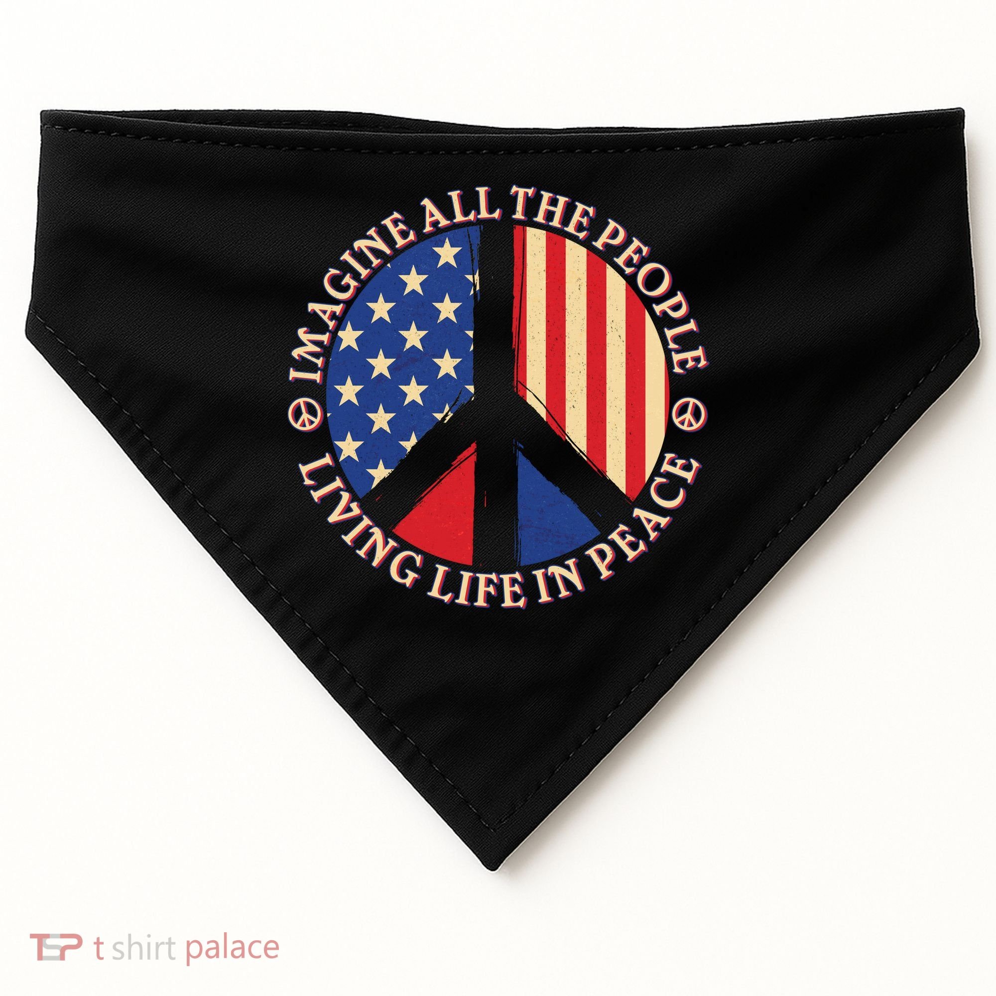 American Peace: People Living life In Peace USA-Made Doggie Bandana