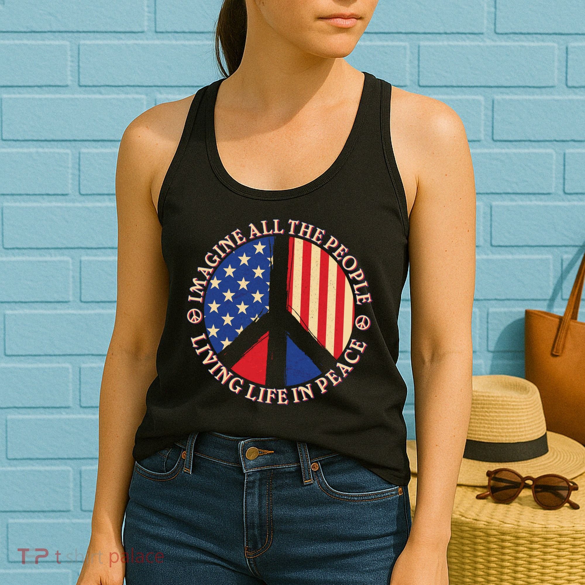 American Peace: People Living life In Peace Women's Tank Top
