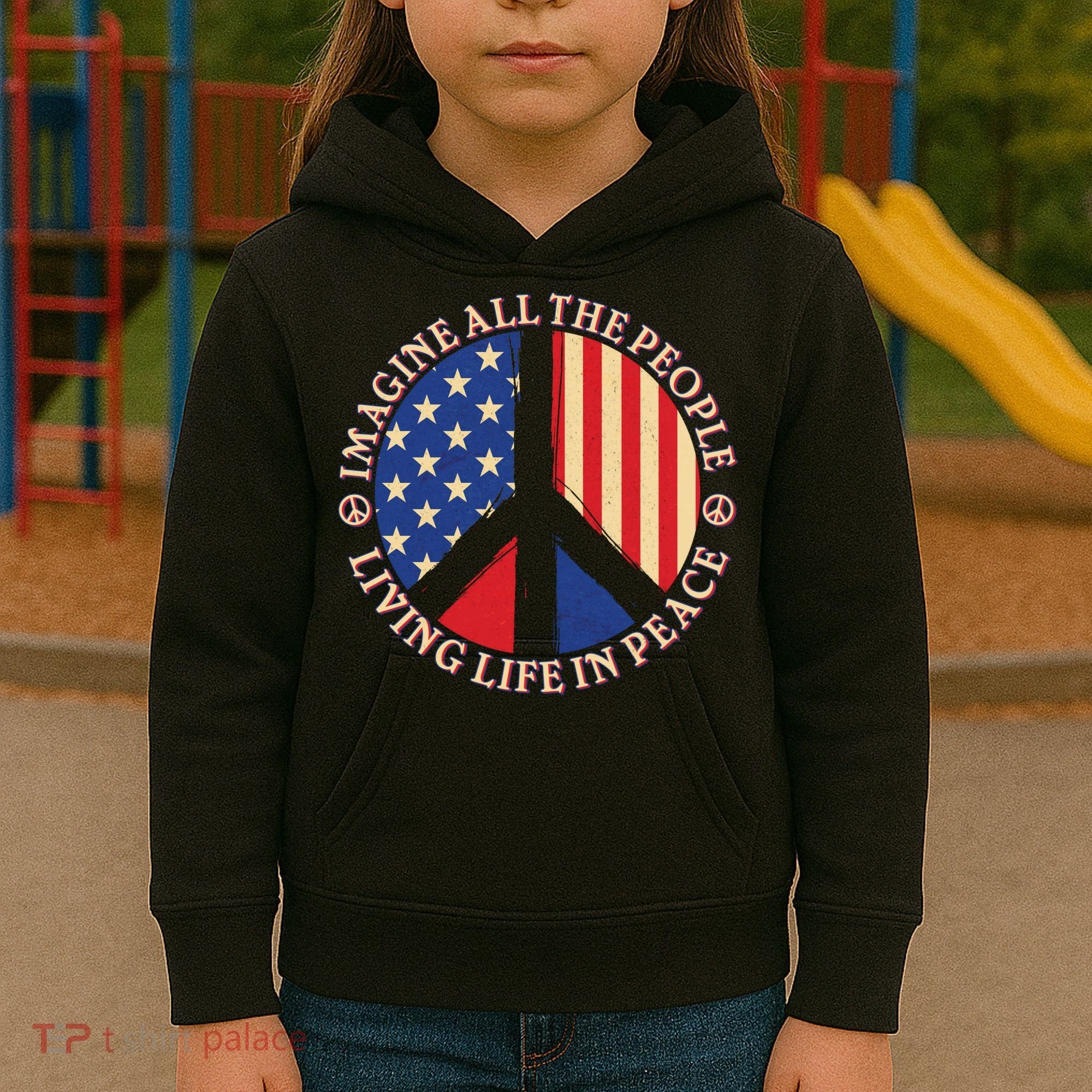 American Peace: People Living life In Peace Kids Hoodie