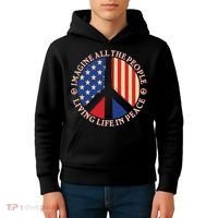 American Peace: People Living life In Peace Kids Hoodie thumb 4