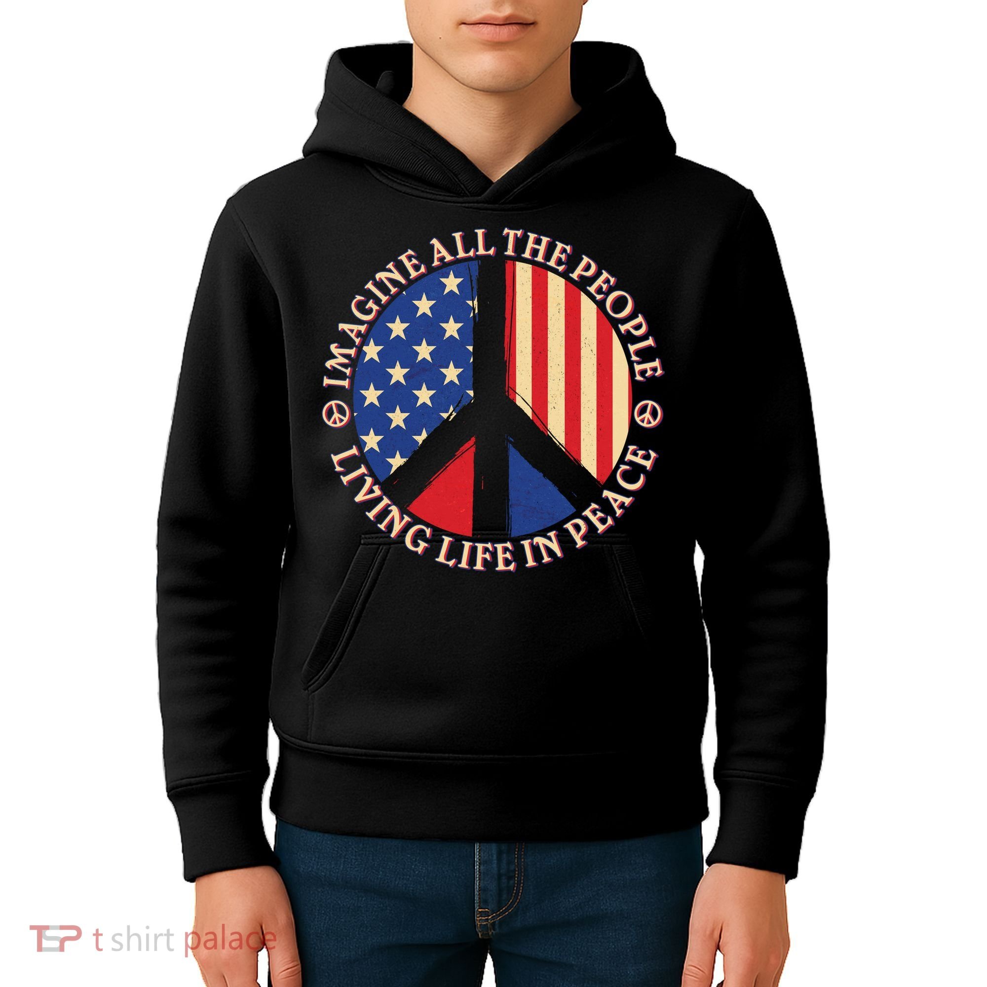 American Peace: People Living life In Peace Kids Hoodie
