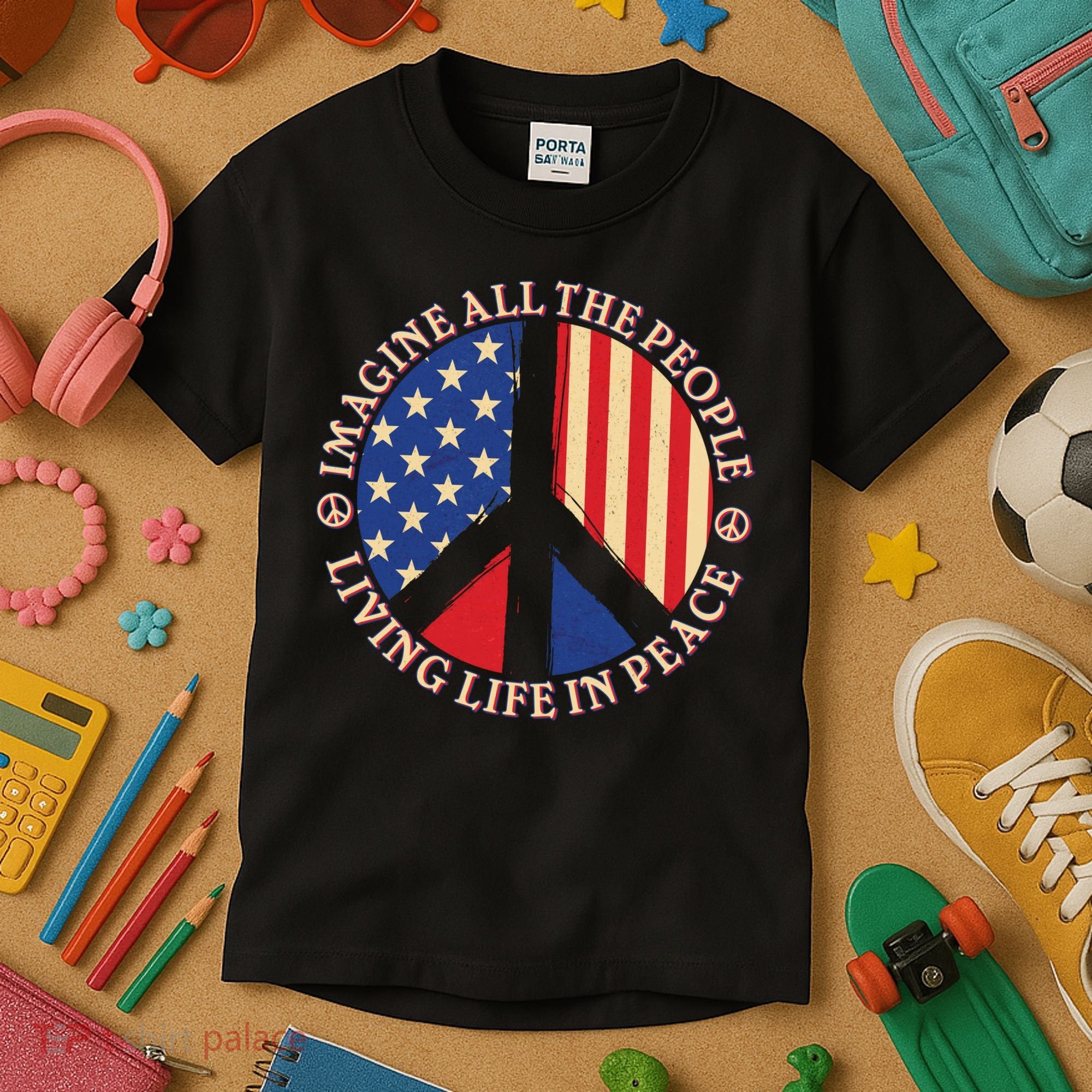 American Peace: People Living life In Peace Kids T-Shirt