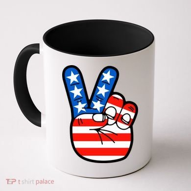 American Peace Sign Flag Coffee Mug