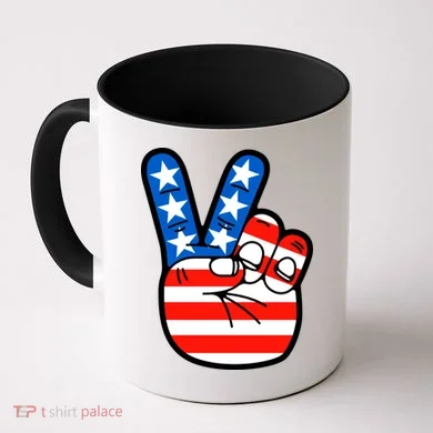American Peace Sign Flag Coffee Mug