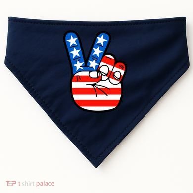 American Peace Sign Flag USA-Made Doggie Bandana