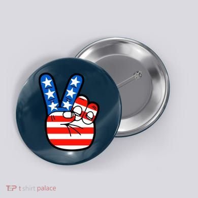American Peace Sign Flag Button