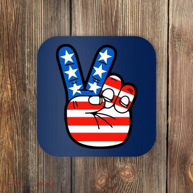 American Peace Sign Flag Coaster