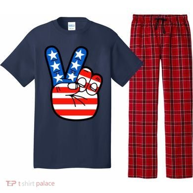 American Peace Sign Flag Pajama Set