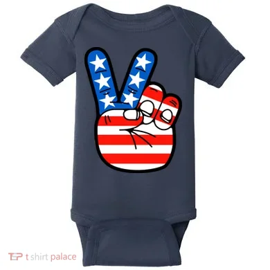 American Peace Sign Flag Baby Bodysuit
