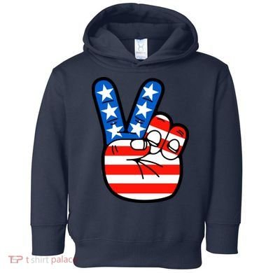 American Peace Sign Flag Toddler Hoodie