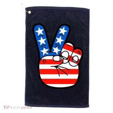 American Peace Sign Flag Golf Towel
