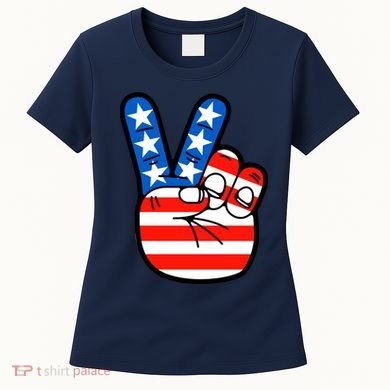 American Peace Sign Flag Women's T-Shirt