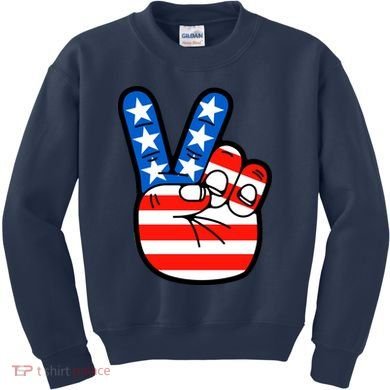 American Peace Sign Flag Kids Sweatshirt
