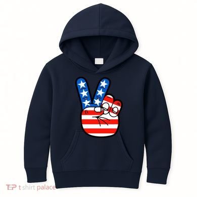 American Peace Sign Flag Kids Hoodie