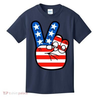American Peace Sign Flag Kids T-Shirt