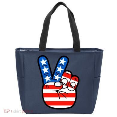 American Peace Sign Flag Tote Bag